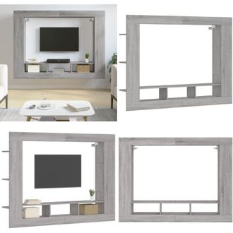 vidaXL Mobile Porta TV Grigio Sonoma 152x22x113cm in Legno Multistrato - Mobile TV in legno - Mobile TV a parete