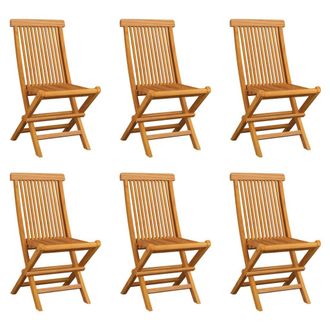 vidaXL Vidaxl - Sedie Da Giardino Pieghevoli 6 Pz In Legno Massello Di Teak
