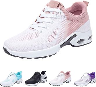 Generic Womens Air Cushion Road Running Shoes Wide Toe Box Fashion Gym Jogging Walking Sneakers Women Breathable Mesh Sports Lace up Arch Support Shoes Comfor