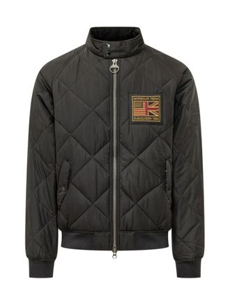 Barbour Black Quilted Logo Jacket