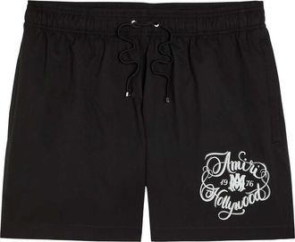 Amiri Hollywood Printed Swim Shorts - Black - XL