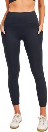 Mono B No Front Seam Lycra-Blend Swoop Leggings In Black