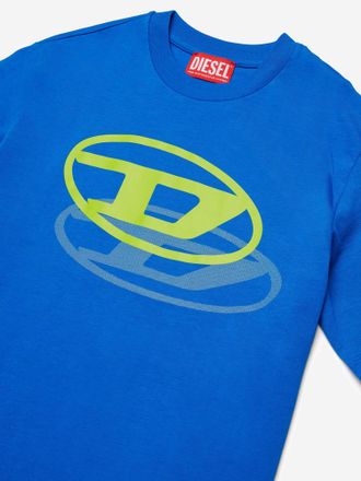 Diesel Logo-Print Cotton T-Shirt - Blue