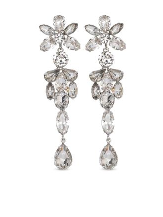 Jennifer Behr Violetta earrings - women - Crystal/Rhodium Plated Brass - One Size - Silver