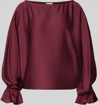 Vera Mont Blusenshirt aus Satin mit Rundhalsausschnitt in Dunkelrot, Gr&ouml;&szlig;e 34