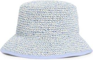 Nine West Two-Tone Crochet Bucket Hat in Blue Combo at Nordstrom Rack