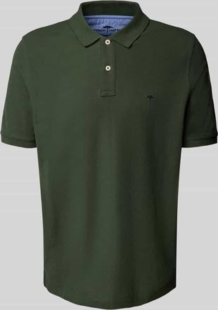 Fynch-Hatton Fynch-Hatton Regular Fit Poloshirt mit Logo-Stitching in Dunkelgruen, Größe XL