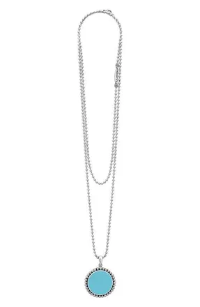 Lagos Maya Blue Ceramic Pendant Necklace in Silver/blue at Nordstrom, Size 34