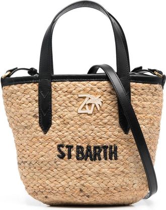 Zadig&Voltaire ZV Initiale woven tote bag - women - Jute/Cotton/Calf Leather - OS - Neutrals