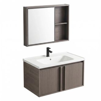 Rea Un Conjunto De Muebles De Ba&ntilde;o Con Lavabo Rea Gama T25023 Kjm 80cm Brown