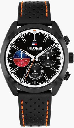 Tommy Hilfiger Mens 40MM Leather Strap Chronograph Watch - Black