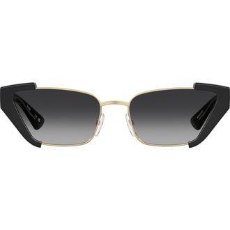 Moschino 56mm Cat Eye Sunglasses in Black Gold/Dark Grey Sf at Nordstrom