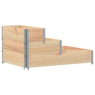 Berkfield Home 3-Tier Raised Bed 120x80 cm Solid Wood Pine in Light Brown