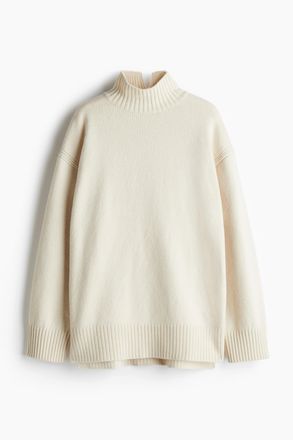 H&M Oversized Rollkragenpullover - Beige