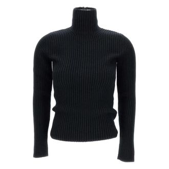 Max Mara Zwarte Aral 1234 Modieuze Stijlvolle Jurk - Dames - Coltruien - Zwart - L - Truien & Vesten