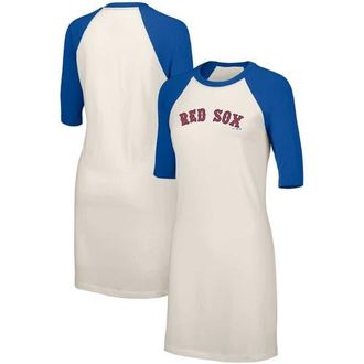 Lusso Womens Lusso White Boston Red Sox Nettie Raglan Half-Sleeve Tri-Blend T-Shirt Dress at Nordstrom, Size X-Large