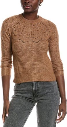 Autumn Cashmere Scalloped Pointelle Yoke Cashmere & Silk-Blend Sweater