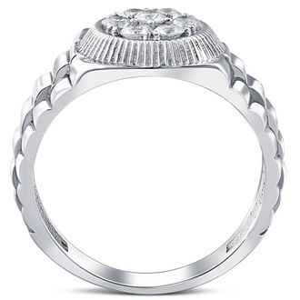 Pompeii3 Mens 3/4 Ct T. W. Diamond Ring 14k White Gold Lab Grown