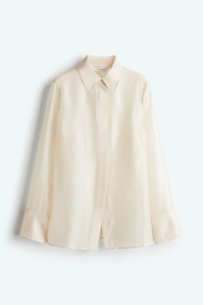 H&M Transparente taillierte Bluse - Cremefarben