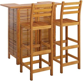 vidaXL Vidaxl - Juego Muebles De Bar Para Jard&iacute;n 3 Pzas Madera Maciza De Acacia