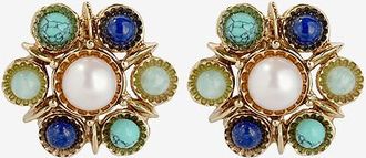 Gas Bijoux Goldene Ohrclips in Blütenform Augusta