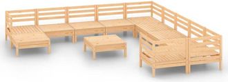 vidaXL Juego De Muebles De Jard&iacute;n 12 Piezas Madera Maciza De Pino Vidaxl