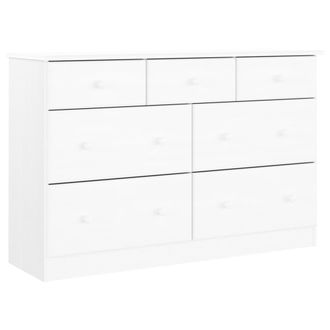 vidaXL C&oacute;moda Cajonera Alta Madera Maciza Pino Blanco 112x35x73 Cm Vidaxl