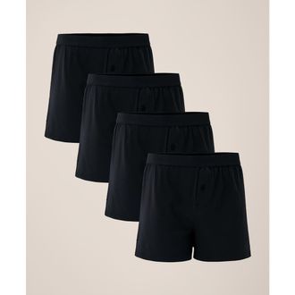 Pact Everyday Knit Boxer 4-Pack Made With Organic Cotton in Black at Nordstrom, Size Xx-Large