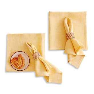 Solino Home Linen Dinner Napkins - Athena, 20 x 20 in Chambray Mustard at Nordstrom, Size Large