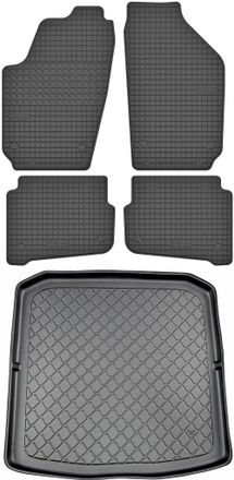 OEM Skoda Fabia I 6y Kombi De 2000 A 2007 - Juego De Alfombrillas De Goma Para Coche + Alfombrilla Para Maletero