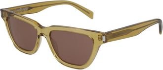 Saint Laurent Sl-462 Zonnebril - Dames - Zonnebrillen - Groen - 53 MM - Accessoires