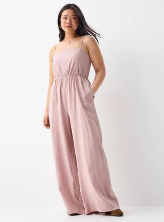 Twik Womens Wide-leg linen-blend jumpsuit