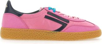 Puraai Schoenen, Dames, Roze, 39 EU, Leer, Roze Eco Trainers Cyclamen Zwart