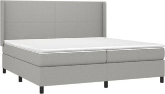 vidaXL Cama Box Spring Con Colch&oacute;n Tela Y Led Gris Claro 200x200 Cm Vidaxl