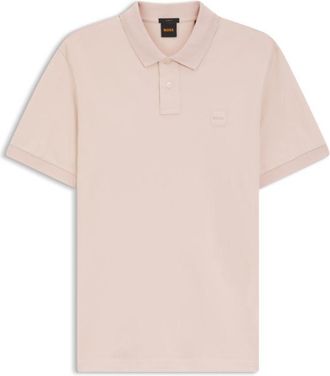 BOSS Stretch-cotton slim-fit polo shirt with logo patch