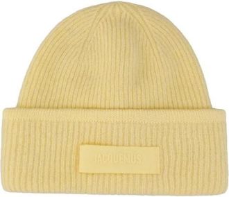 Jacquemus Le Bonnet Gros Grain - Dames - Hoeden - Geel - ONE Size - Wol - Accessoires