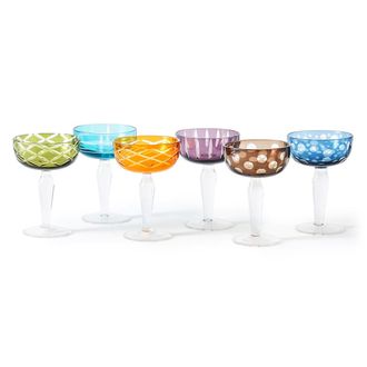 Pols Potten Cuttings Champagnerglas, &Oslash; 10 cm, mehrfarbig (6er-Set)