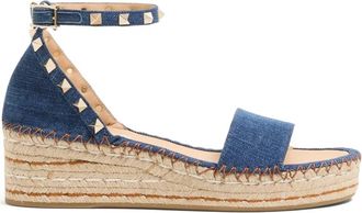 Valentino Garavani Rockstud denim espadrilles - women - Cotton/Elastane/Calf Leather/Plastic - 36 - Blue