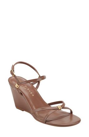 Marc Fisher Faithy Slingback Wedge Sandal in Dark Brown at Nordstrom, Size 8.5
