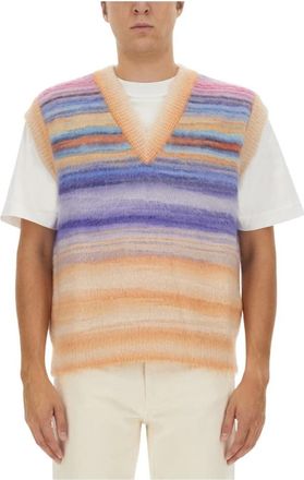 Missoni Luxe Mouwloos Gebreid Vest - Heren - Spencers - Veelkleurig - XL - Wol - Truien & Vesten