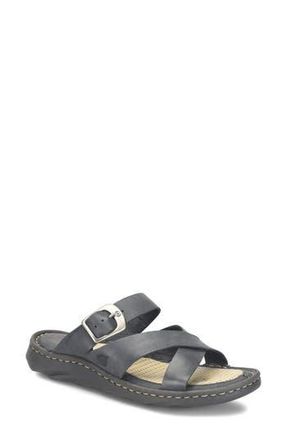 B&oslash;rn Salas Slide Sandal in Black Leather at Nordstrom Rack, Size 11