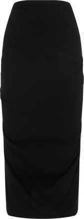 Dries Van Noten Sonata Black Wool Midi Skirt