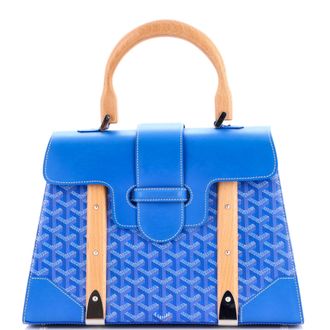 Goyard Saigon Top Handle Bag Coated Canvas with Leather MM
