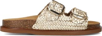 Notre-V Schoenen, Dames, Geel, 37 EU, Leer, Elegante Zomerslippers