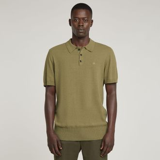 G-Star Mens G-Star RAW Knitted Polo - Green - Size Large