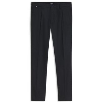 BOSS Modern-fit pants in stretch melange fabric