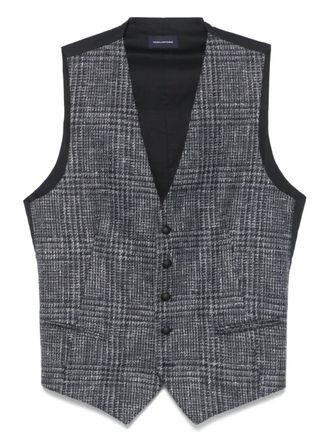 Tagliatore check-print waistcoat - Blue