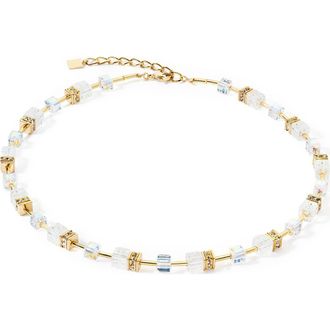 Coeur de Lion Geocube Iconic Nature Gold Necklace in White at Nordstrom