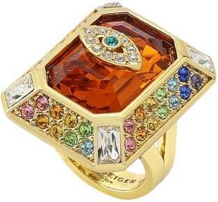 Kurt Geiger Pavé Evil Eye Cocktail Ring in Orange at Nordstrom, Size 7