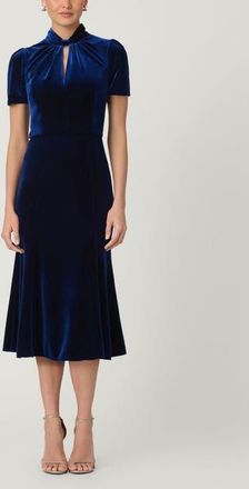 Shoshanna Allegra Stretch Velvet Dress in Navy at Nordstrom, Size 2